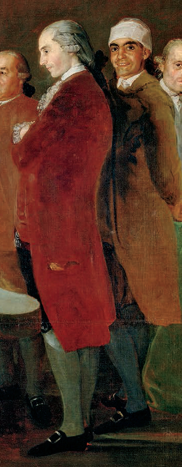 I ritratti di Luigi Boccherini e Francisco del Campo nel dipinto "La Famiglia di Don Luis di Borbone, realizzato da Francisco Goya.